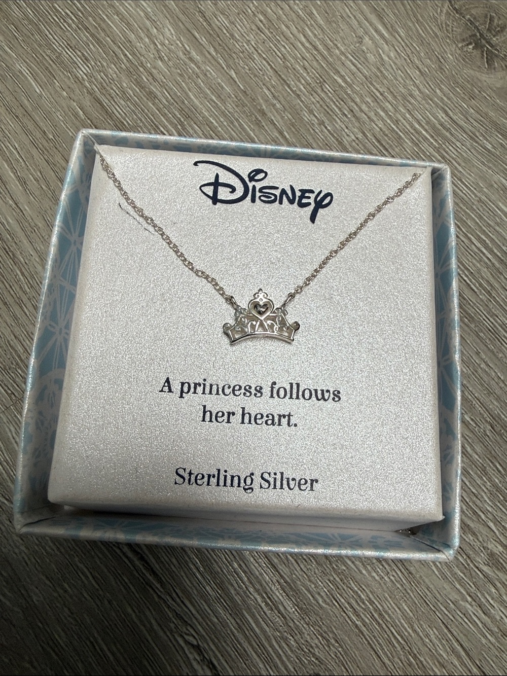 Disney Sterling Silver Princess Tiara Necklace - Silver